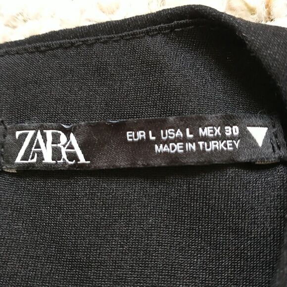 Zara Tank Top Women's L/S*Black Cut Out Cropped Sleeveless Stretch Minimalist - Picture 5 of 6